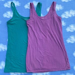 Mudd Purple and Green Tank Tops